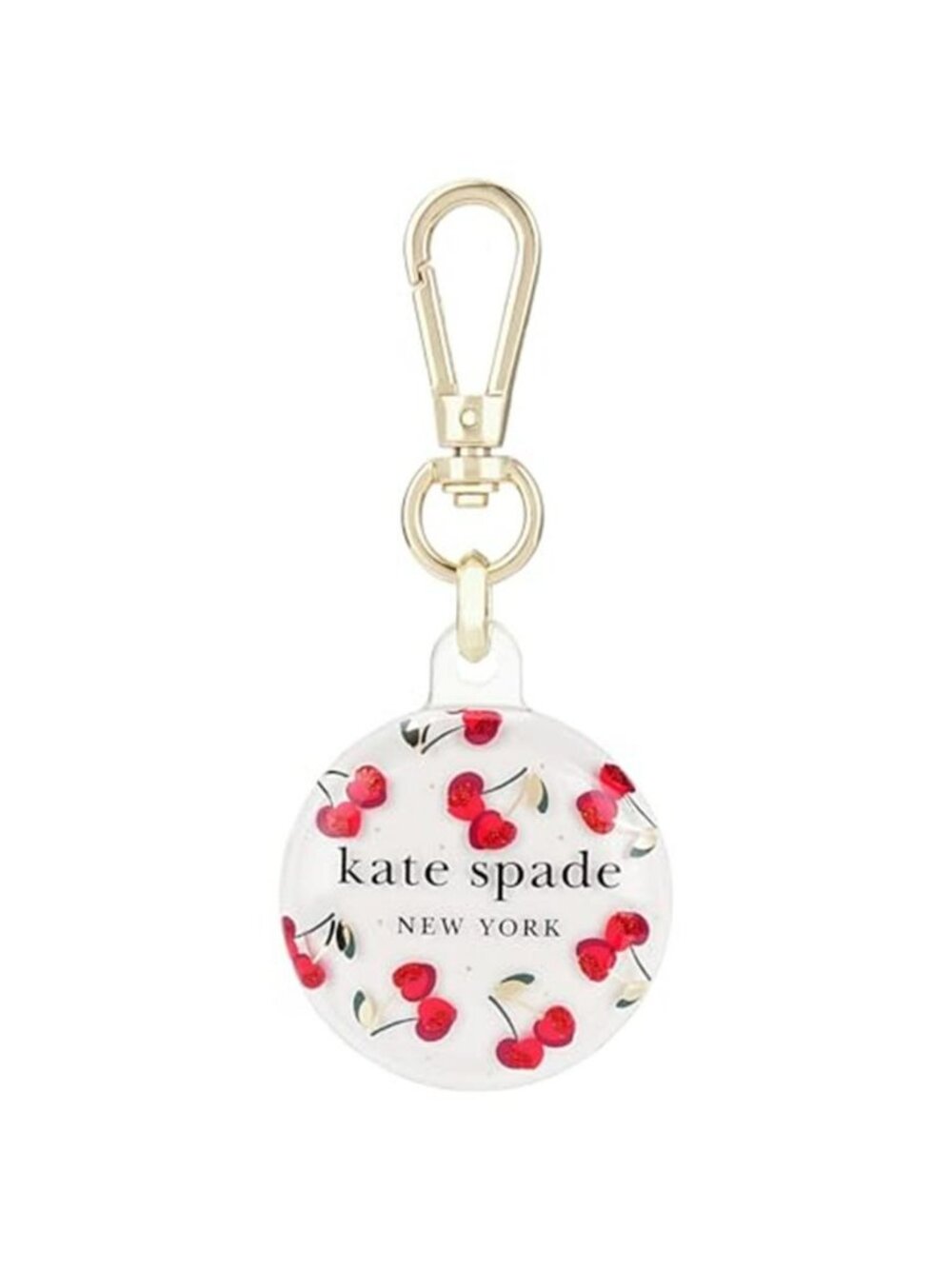 kate spade new york AirTag Holder with Gold Ring Clip - Protective Case for